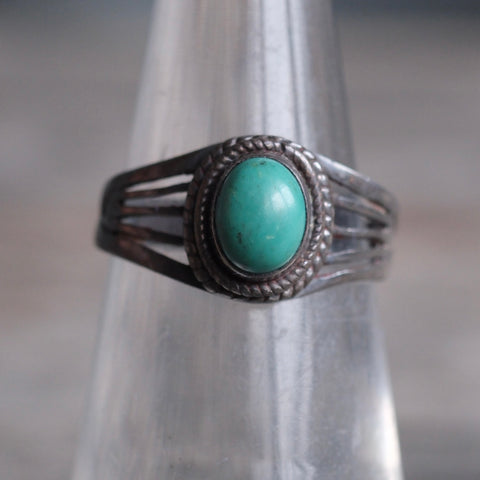Vintage Sterling Turquoise Band 5.5