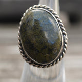 Vintage Sterling Jasper Ring 4.25