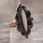 Vintage Sterling Mother Of Pearl Ring 6