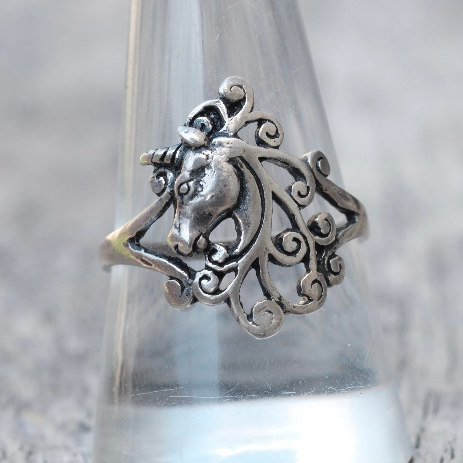 Vintage Sterling Unicorn Ring 10