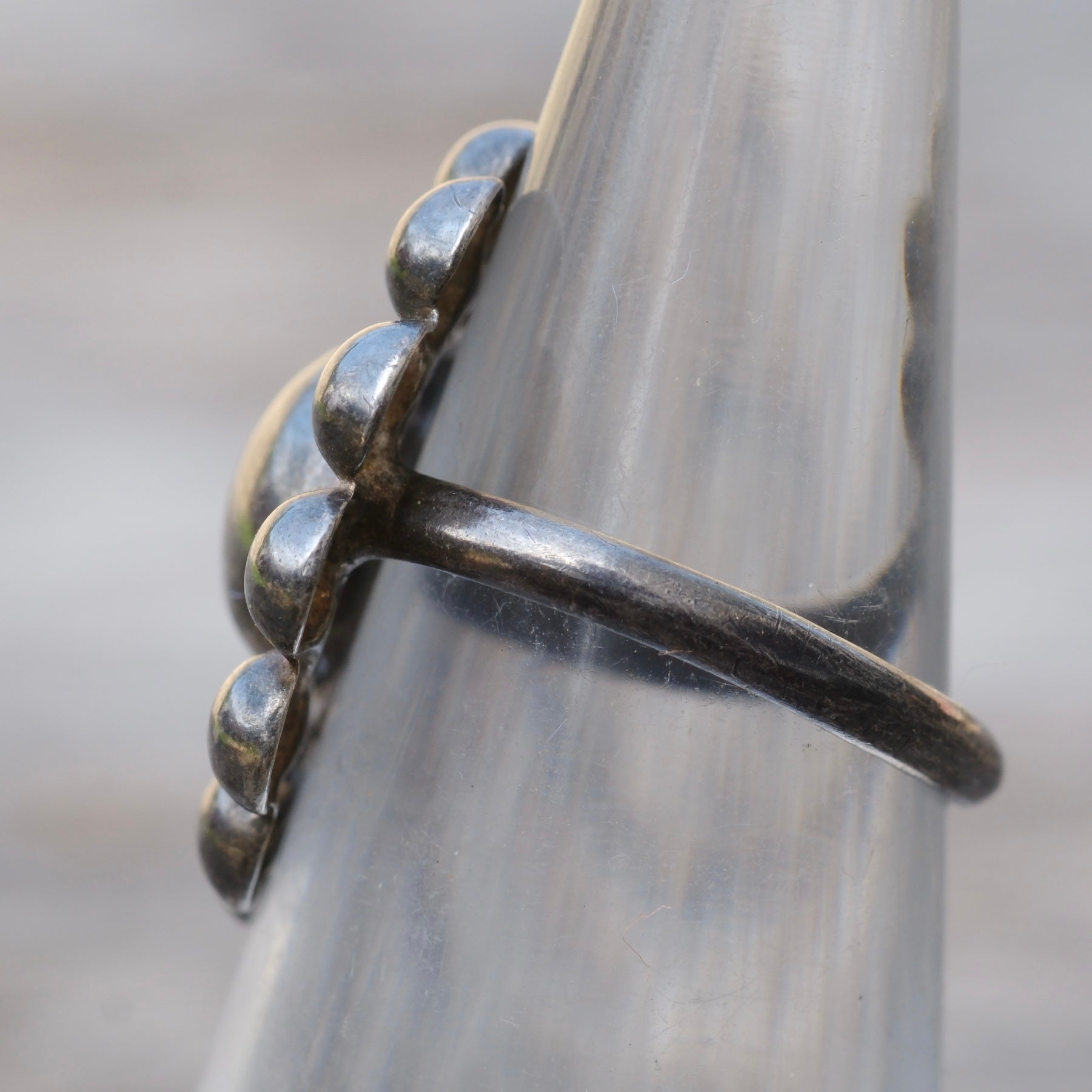 Vintage Sterling Silver Dotted Ring 3.75