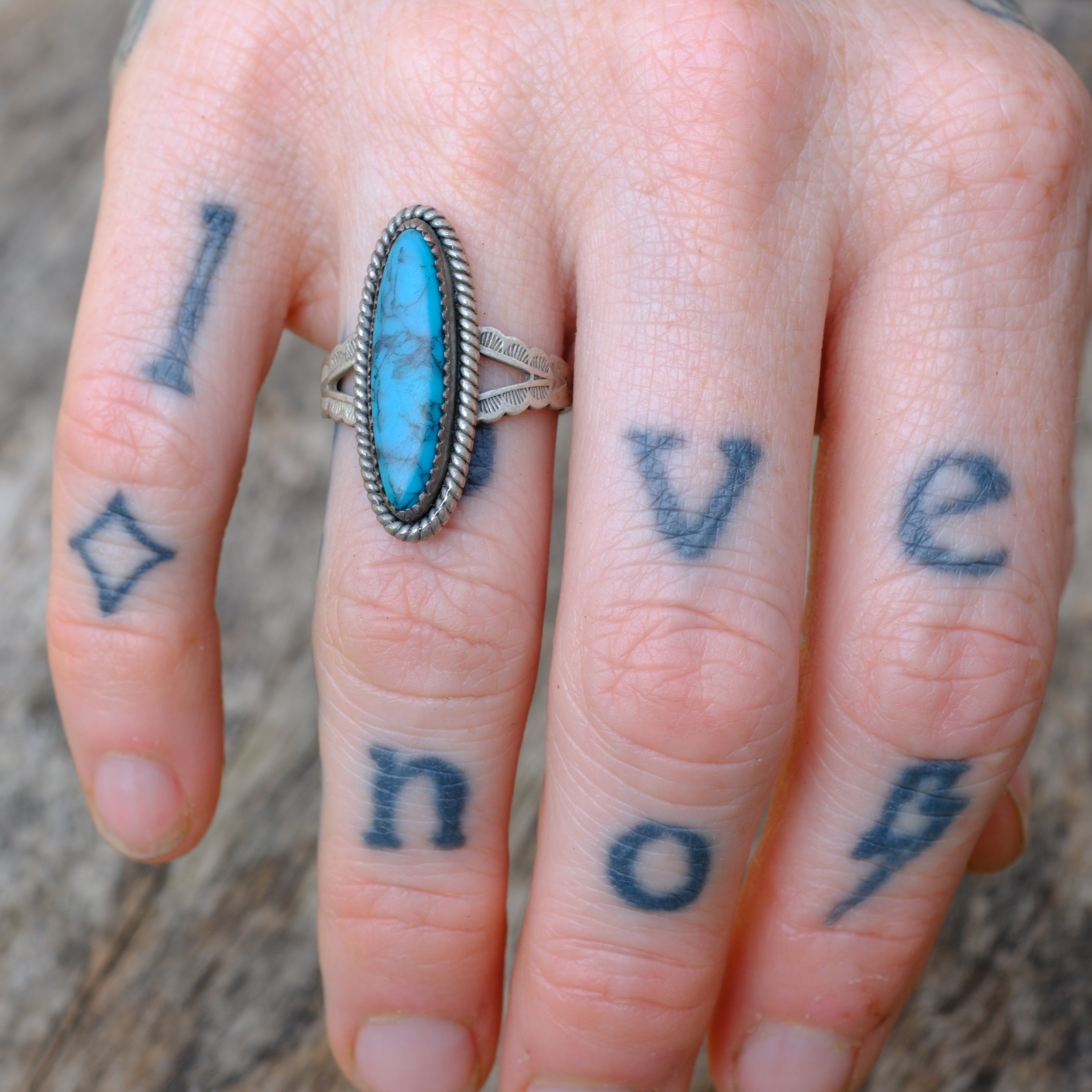 Vintage Sterling Turquoise Ring 6