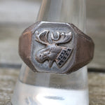 Vintage Sterling Order Of The Moose Signet Ring 10.75