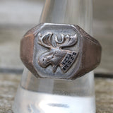 Vintage Sterling Order Of The Moose Signet Ring 10.75