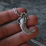 Vintage Sterling Silver Feather Necklace