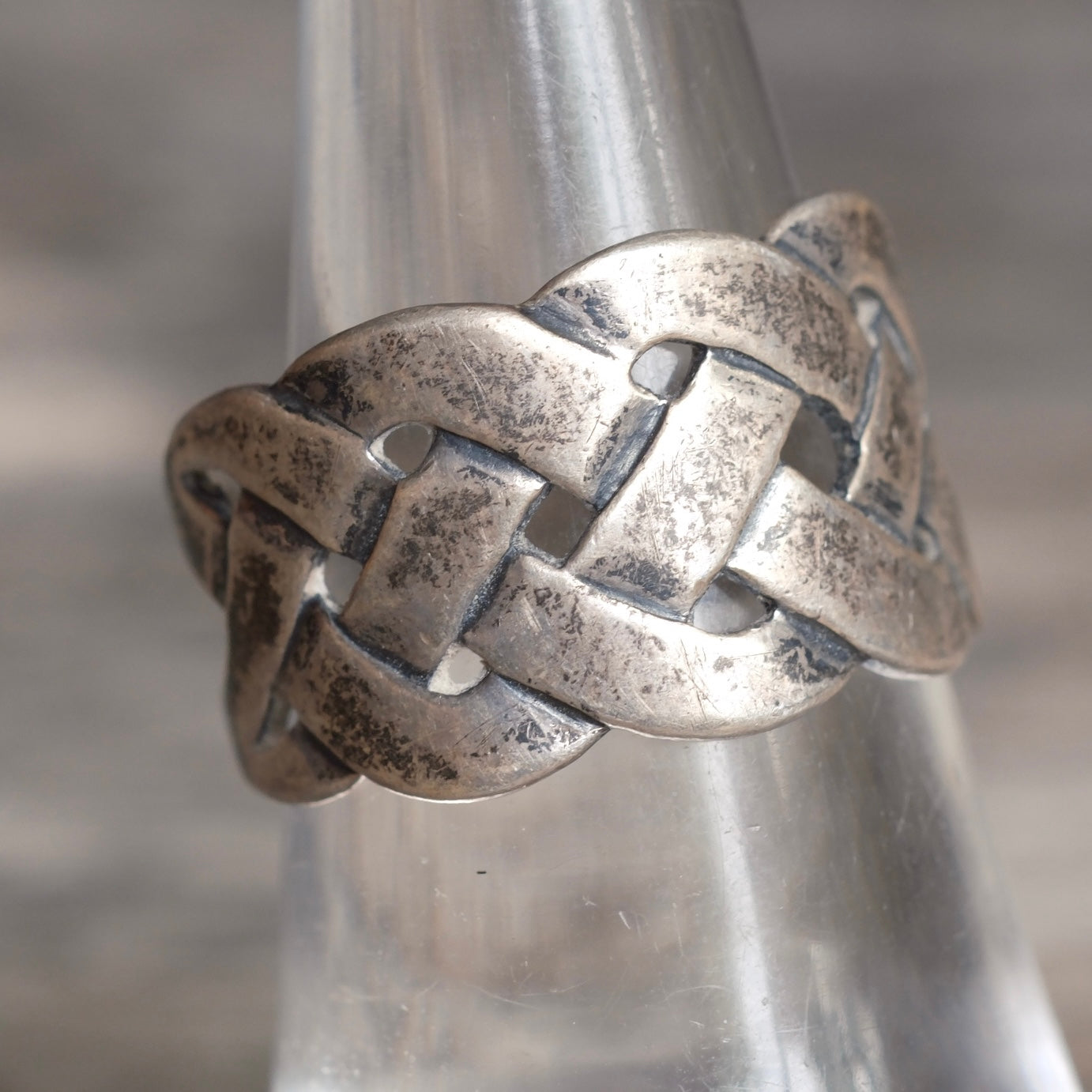 Vintage Sterling Silver Woven Band Ring 7.25