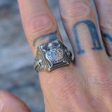 Vintage Sterling DeMolay Signet Ring 9.75