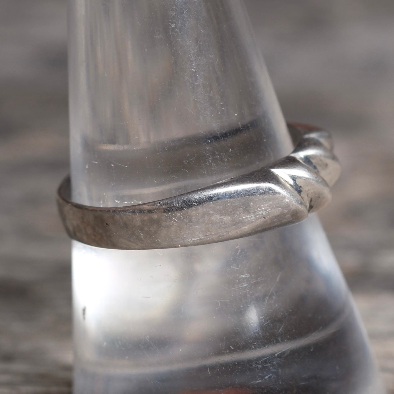 Vintage Sterling Silver Modernist Band Ring 9.75
