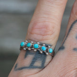 Vintage Sterling Snake Eye Turquoise Band 6.75