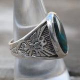 1980's Vintage Sterling Abalone Thunderbird Ring