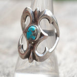 Vintage Sterling Turquoise Sandcast Ring 8