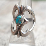 Vintage Sterling Turquoise Sandcast Ring 8