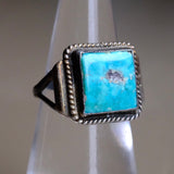 Vintage Sterling Turquoise Roper Ring 5.5