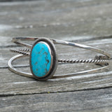 Vintage Sterling Turquoise Cuff