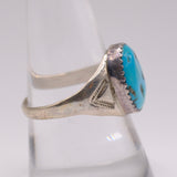 Vintage Sterling Turquoise Stamped Band Ring 9.25