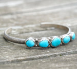 Vintage Sterling 5-Stone Turquoise Cuff