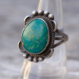 Vintage Sterling Turquoise Ring 6.75