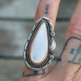 Vintage Sterling Mother Of Pearl Ring 6.5