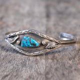 Vintage Sterling Turquoise Feather Cuff