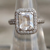 Vintage Sterling CZ Cocktail Ring 6.25