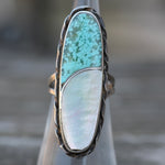 Vintage Sterling Turquoise and MOP Inlay Ring 5.5