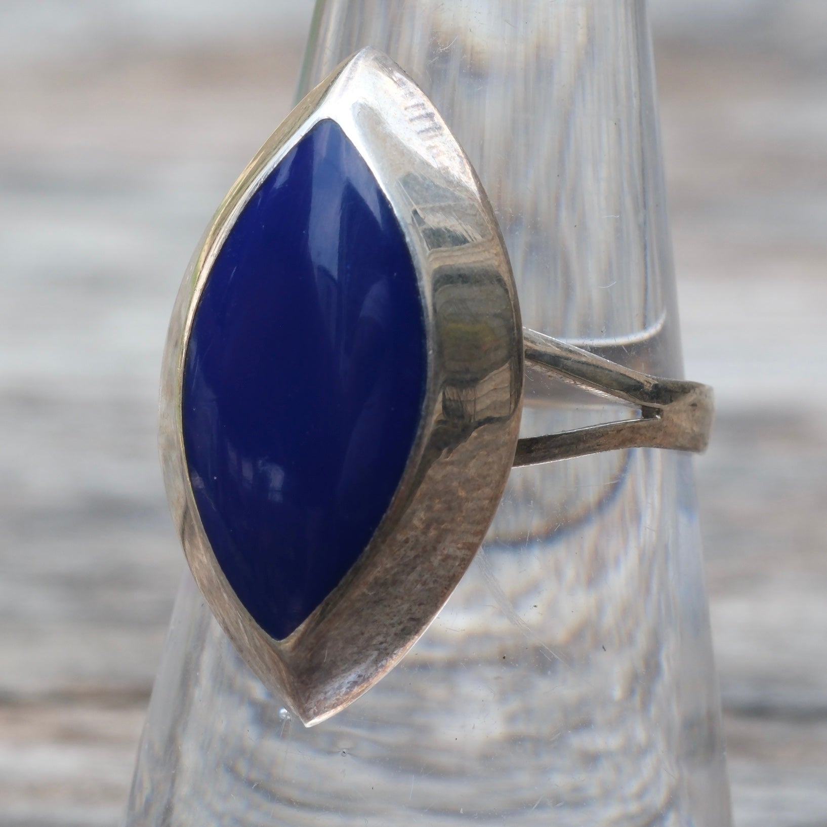 Vintage sterling Lapis Ring 7