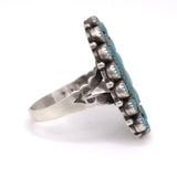 Vintage Sterling Turquoise Cluster Ring 6
