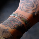 Vintage Sterling Turquoise and Coral Inlay Cuff Bracelet 6"