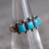 Vintage Sterling Turquoise Band 5.5