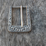 Vintage Ladies Sterling Silver Filigree Belt Buckle .75"
