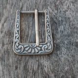 Vintage Ladies Sterling Silver Filigree Belt Buckle .75"