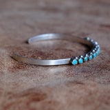 Vintage Sterling Snake Eye Turquoise Cuff Bracelet 6.5"