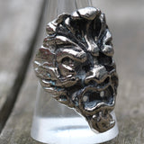 Vintage White Bronze Biker Ring 9