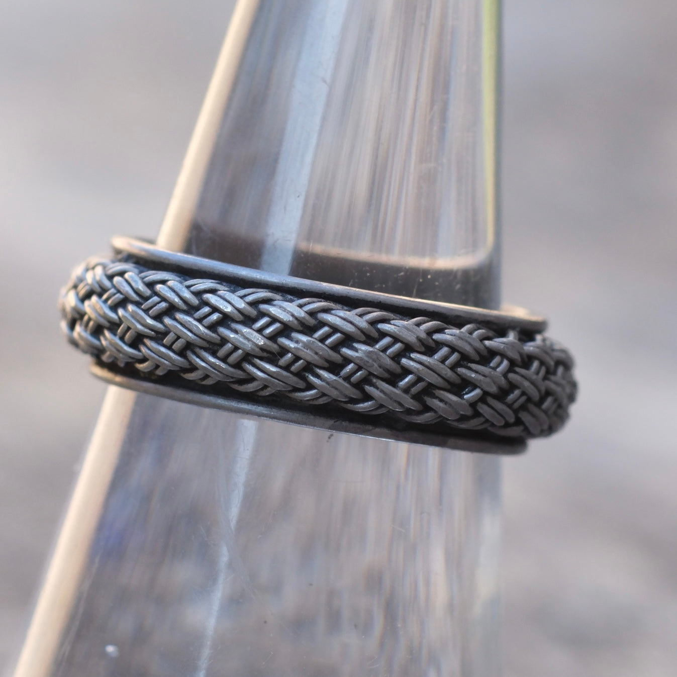 Vintage Sterling Silver Braided Band Ring 6.5