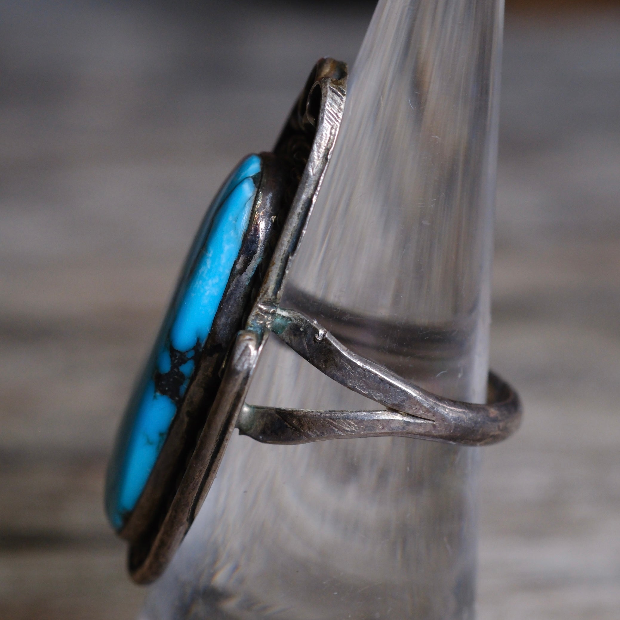 Vintage Sterling Turquoise Ring 6.5