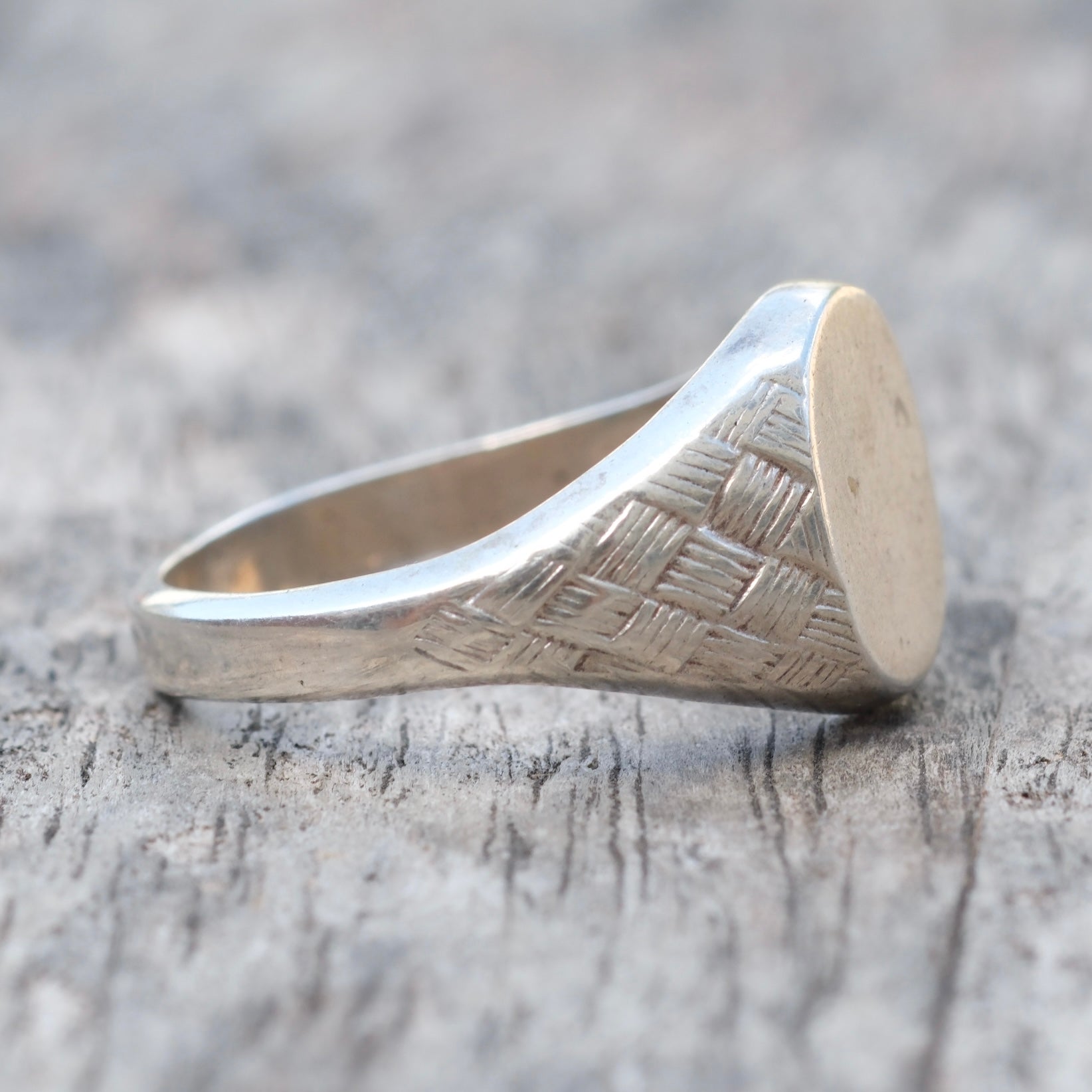 Vintage Sterling Silver Signet Ring 12.75
