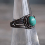 Vintage Sterling Turquoise Band 5.5