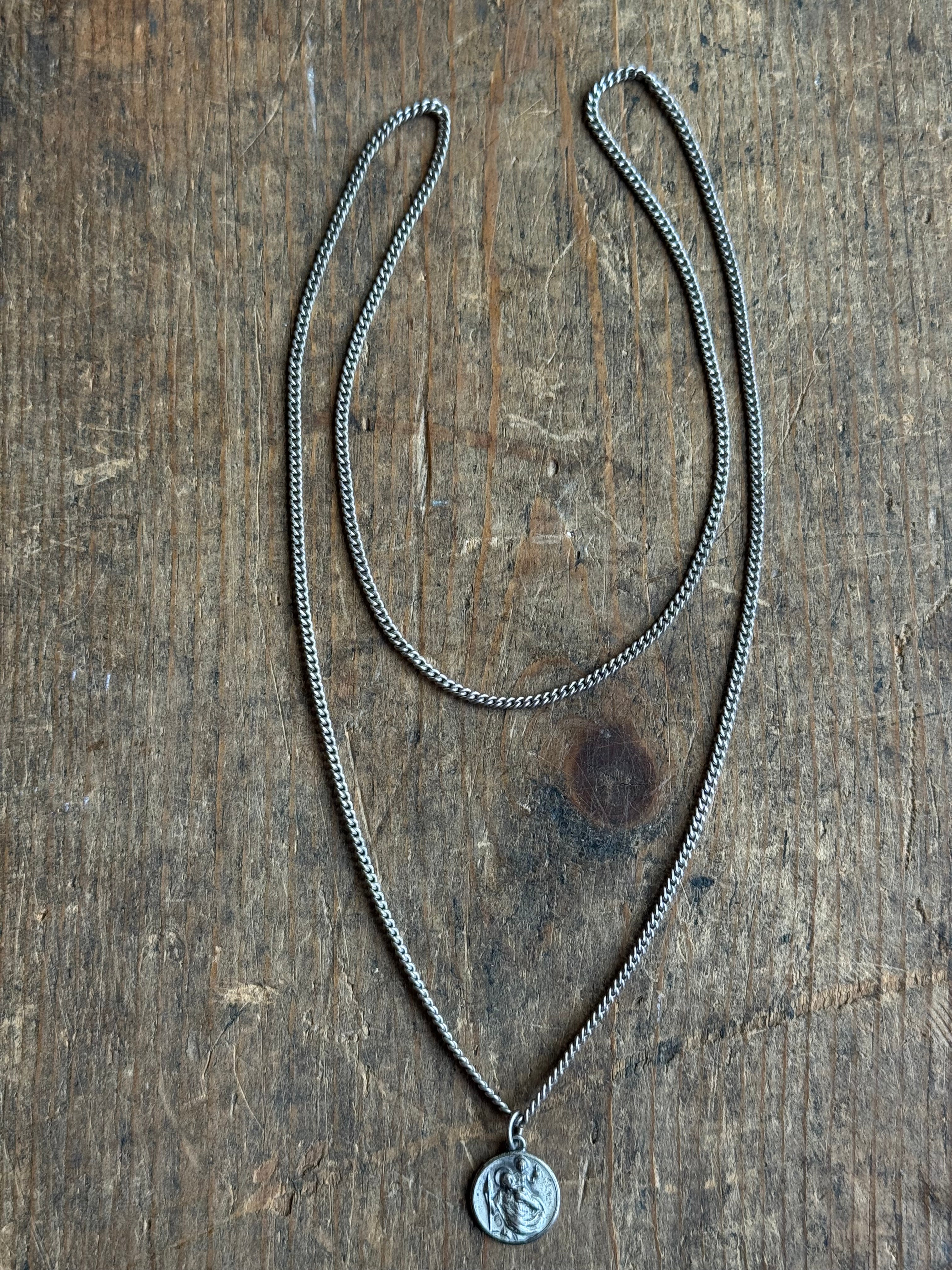 Vintage Sterling Silver Eternal Father Necklace