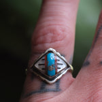 Vintage Sterling Zuni Inlay Band 6.5