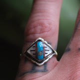 Vintage Sterling Zuni Inlay Band 6.5