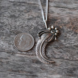 Vintage Sterling Silver Feather Necklace