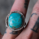 Vintage Sterling Turquoise Ring 8.25