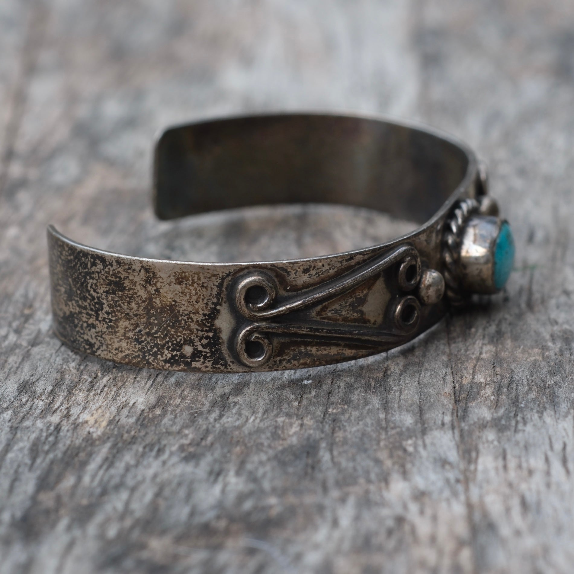 Vintage Sterling Turquoise Cuff Bracelet