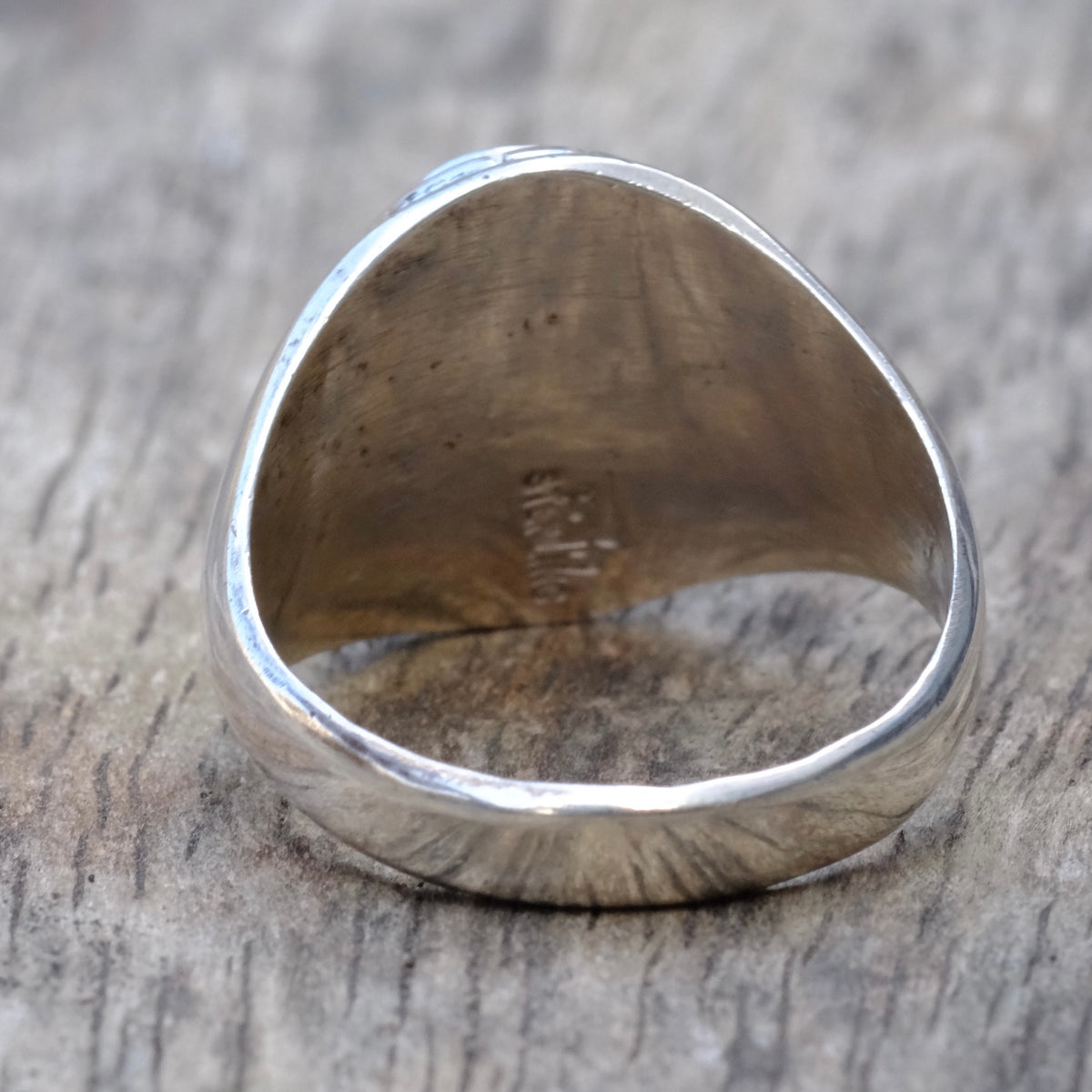 Vintage Sterling Multistone Inlay Ring 11.25
