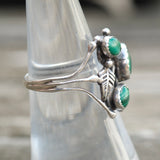 Vintage Sterling Malachite Ring 6.5