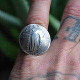 Vintage Sterling Liberty Coin Ring 6.25