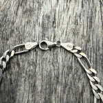 Vintage Sterling Silver Figaro Chain Bracelet