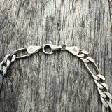 Vintage Sterling Silver Figaro Chain Bracelet