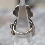 Vintage Sterling Turquoise and Coral Feather Ring 4