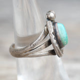 Vintage Sterling Turquoise Roper Ring 6.25